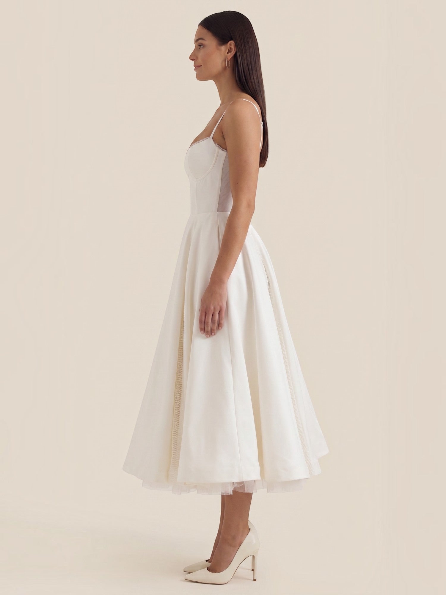 Robe femme soirée décolleté cœur tulle élégante – Image 8