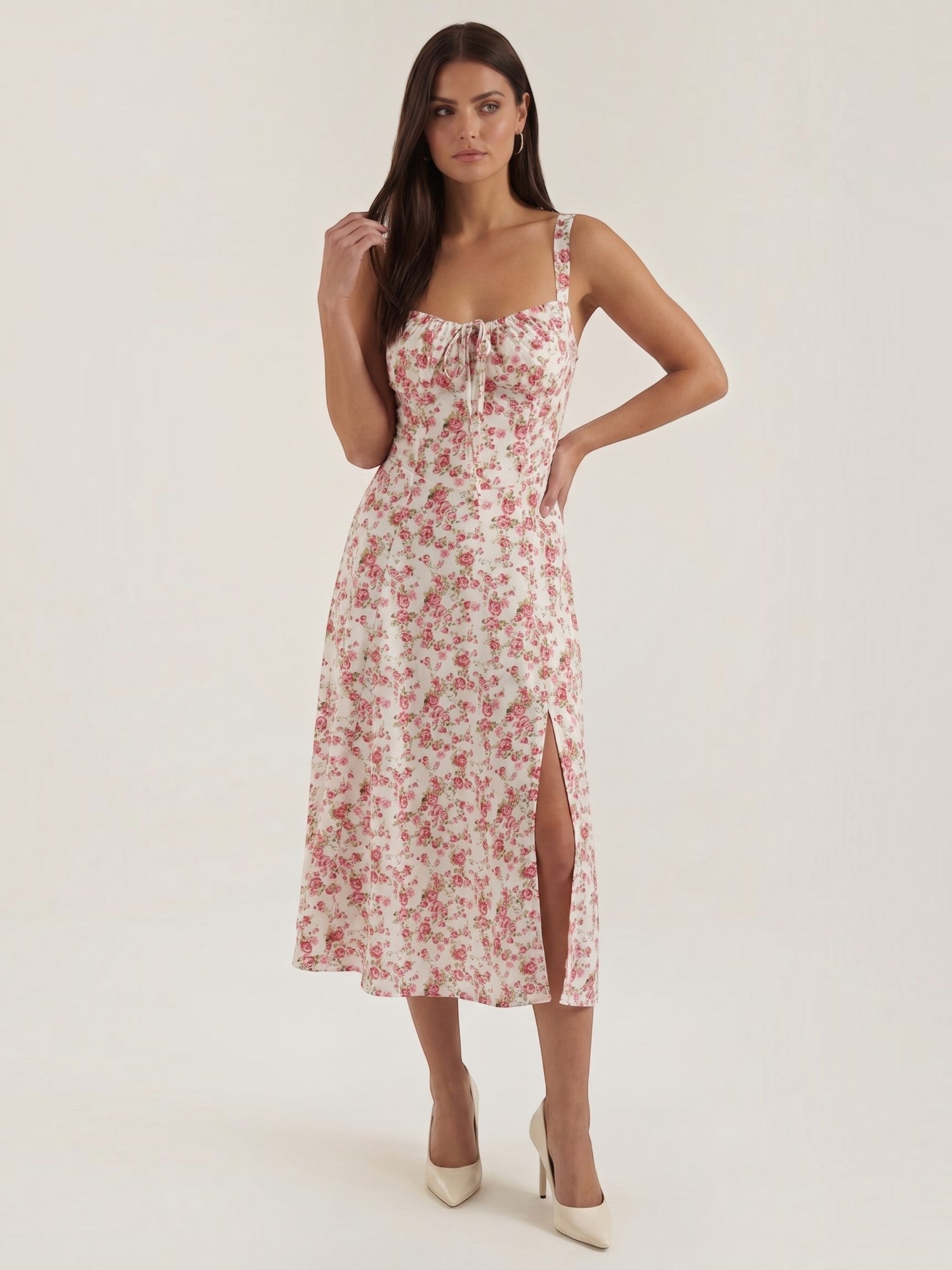 Robe femme midi fluide à imprimé floral – Image 2