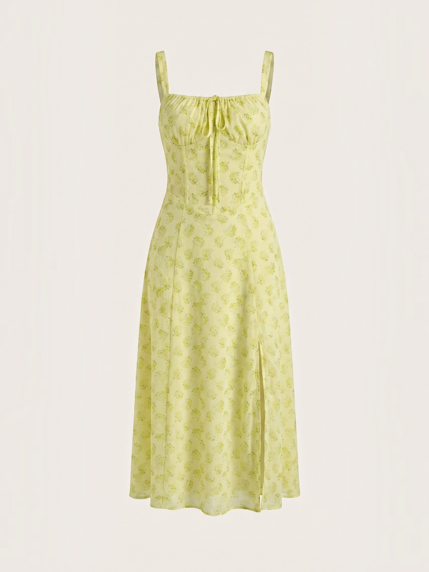 Robe femme imprimé floral encolure cœur froncée fluide – Image 13