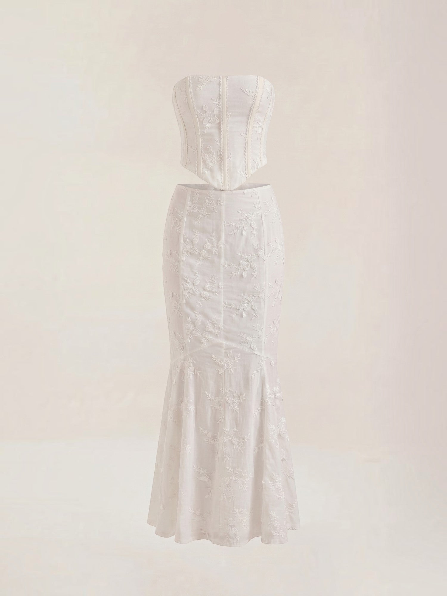 Robe femme ensemble deux pièces dentelle florale sirène – Image 5