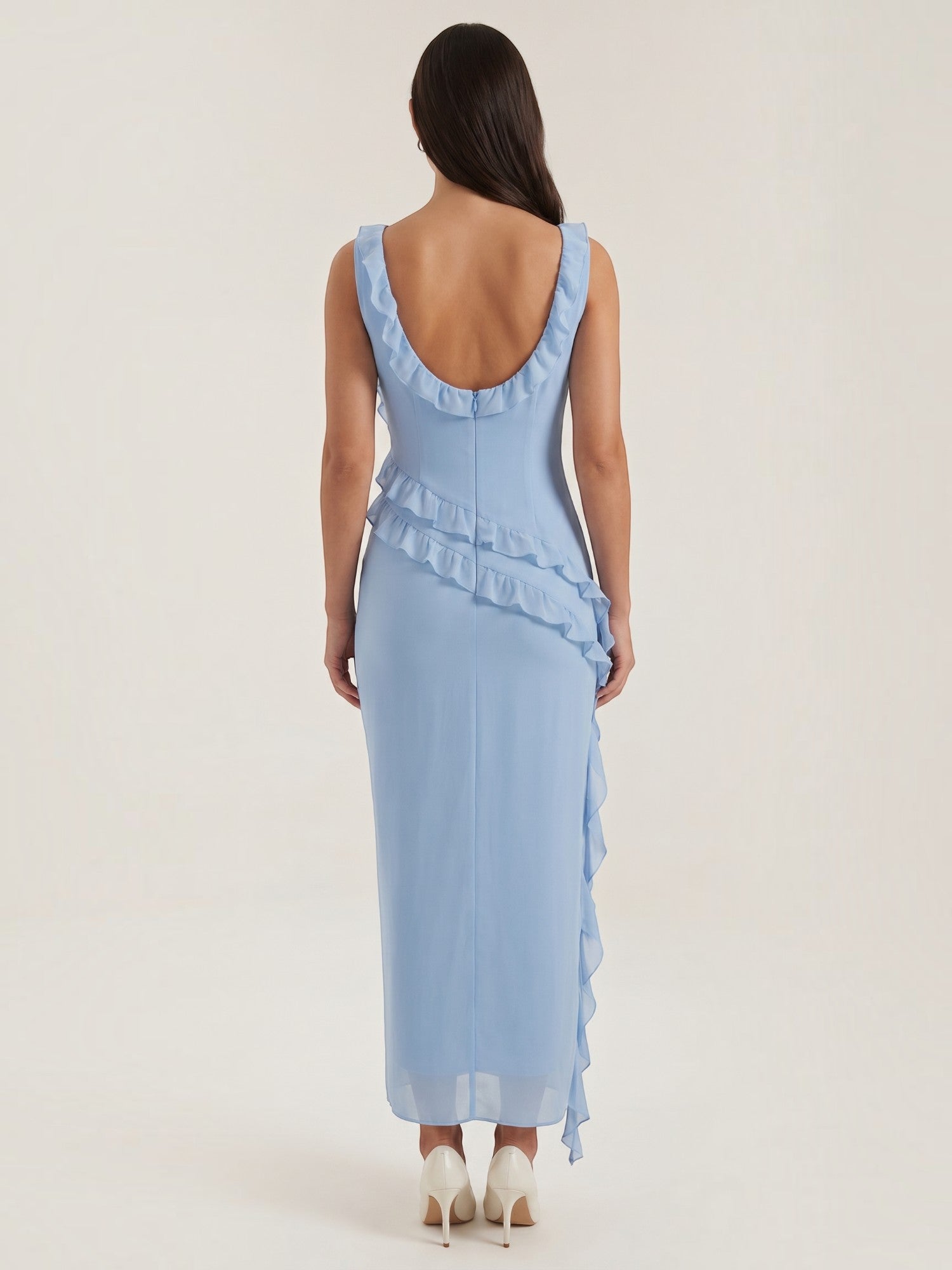 Robe femme soirée décolleté cœur fente latérale – Image 14