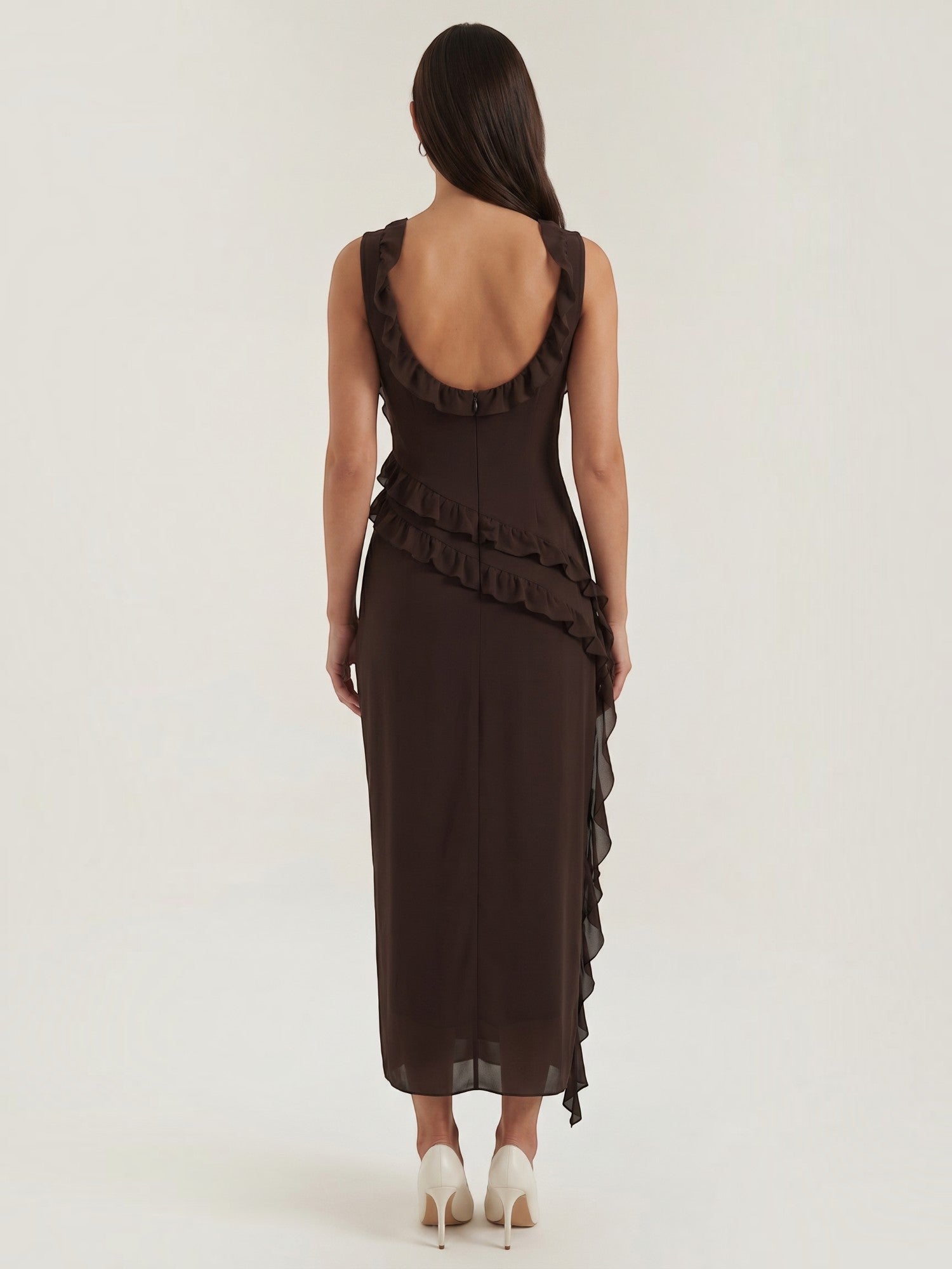 Robe femme soirée décolleté cœur fente latérale – Image 9
