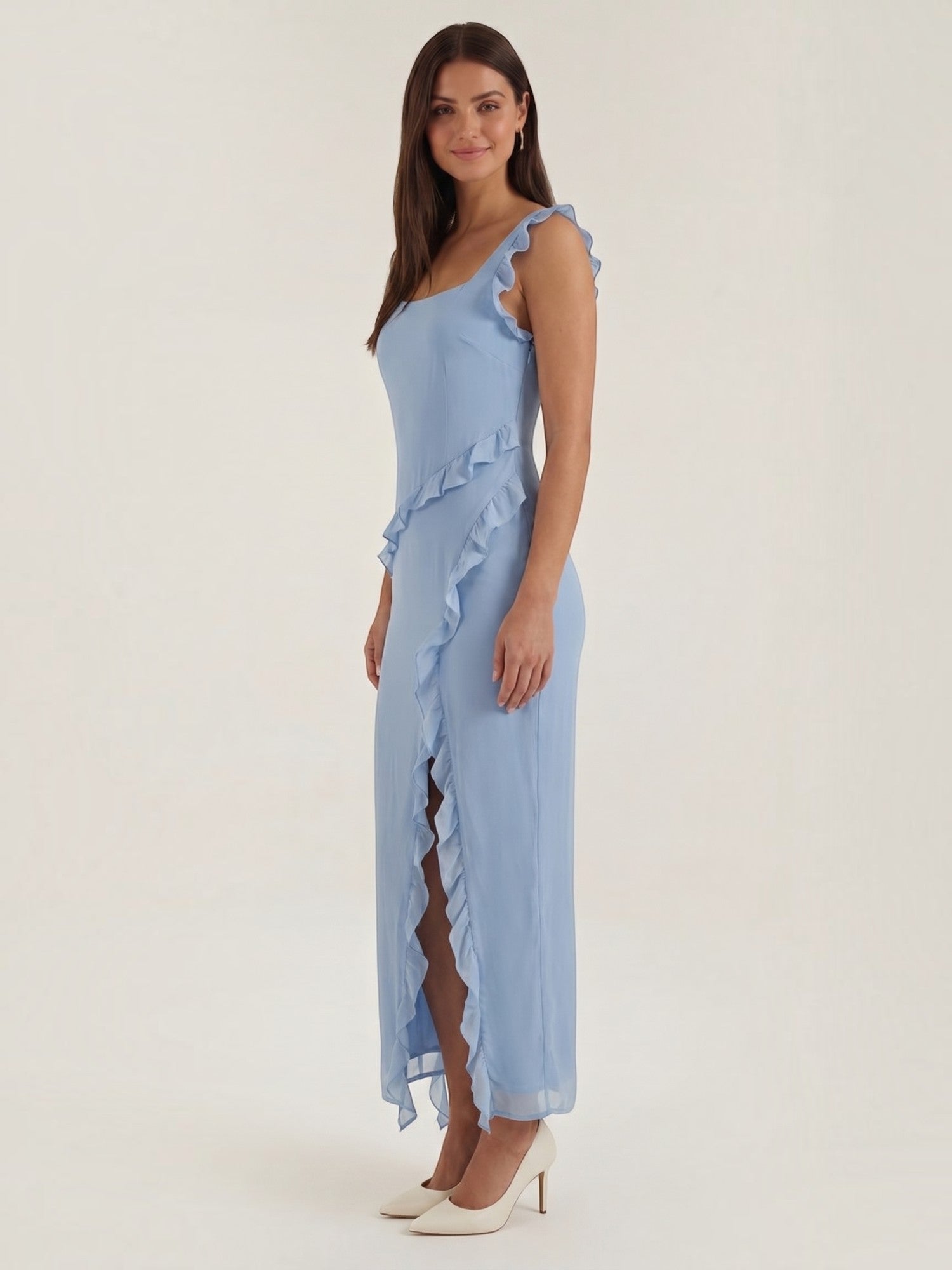Robe femme soirée décolleté cœur fente latérale – Image 11
