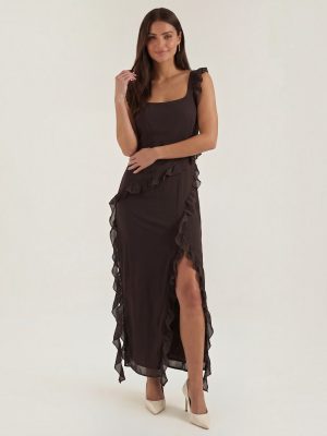 Robe femme soirée décolleté cœur fente latérale
