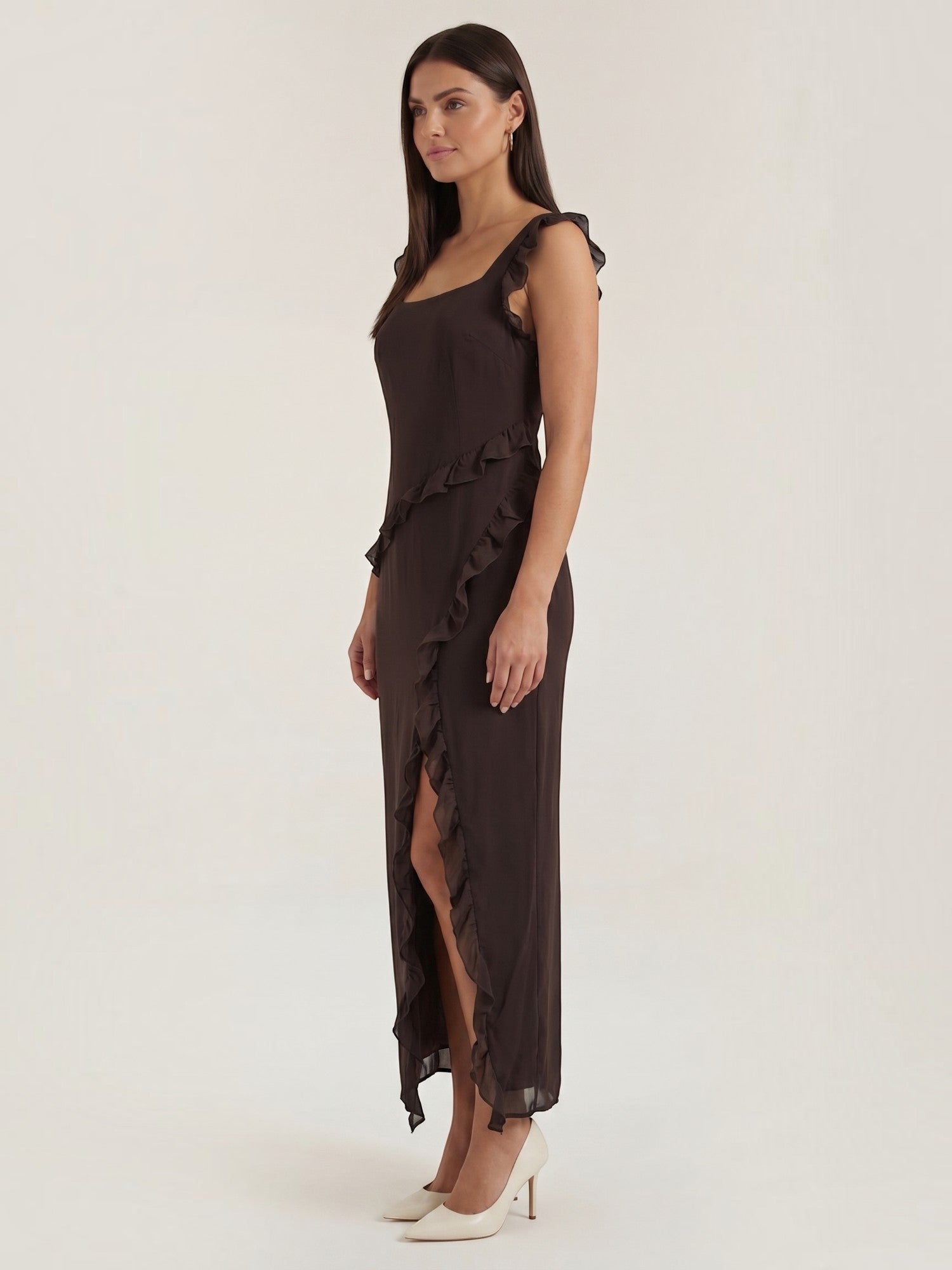 Robe femme soirée décolleté cœur fente latérale – Image 7