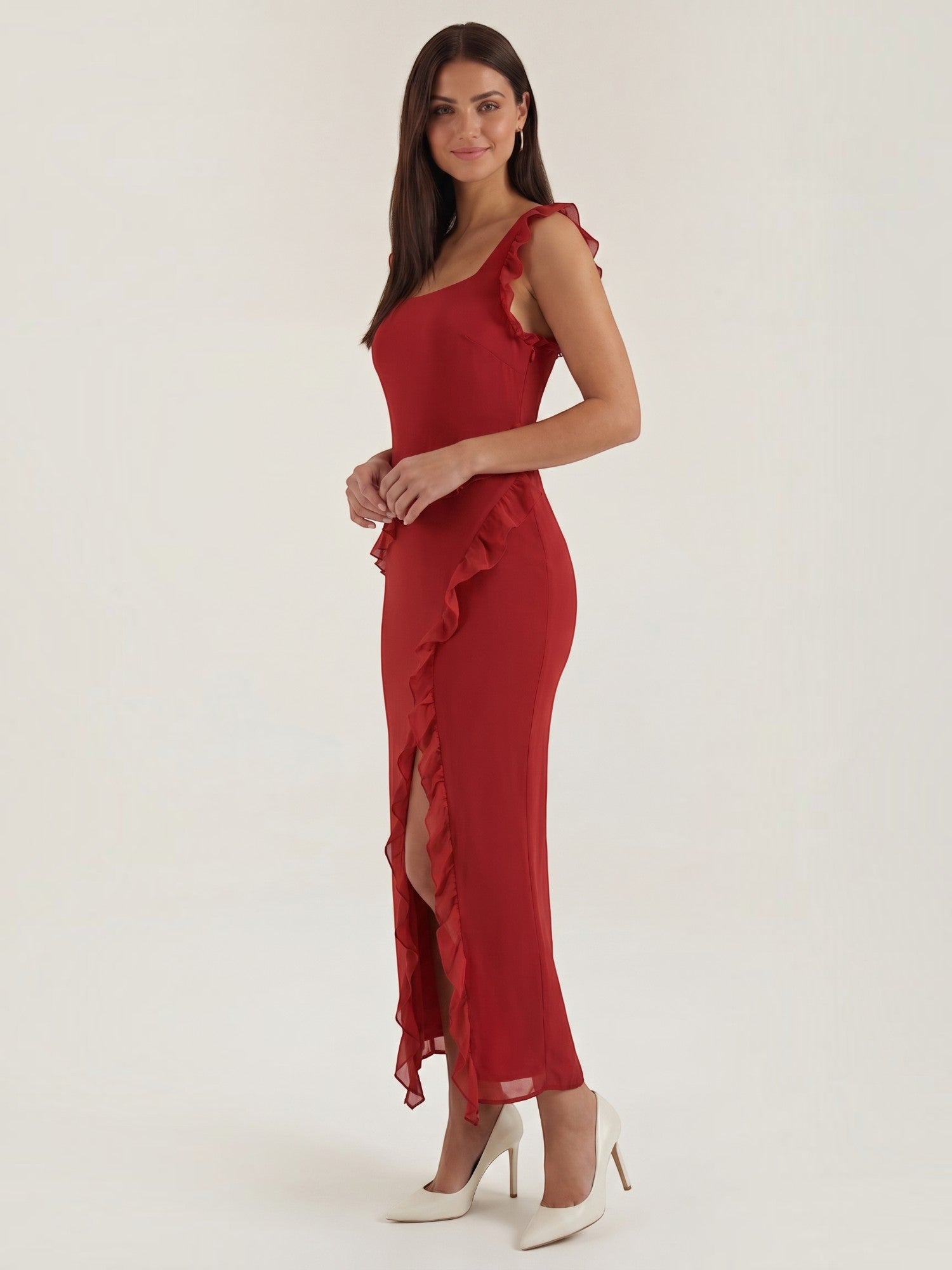 Robe femme soirée décolleté cœur fente latérale – Image 15