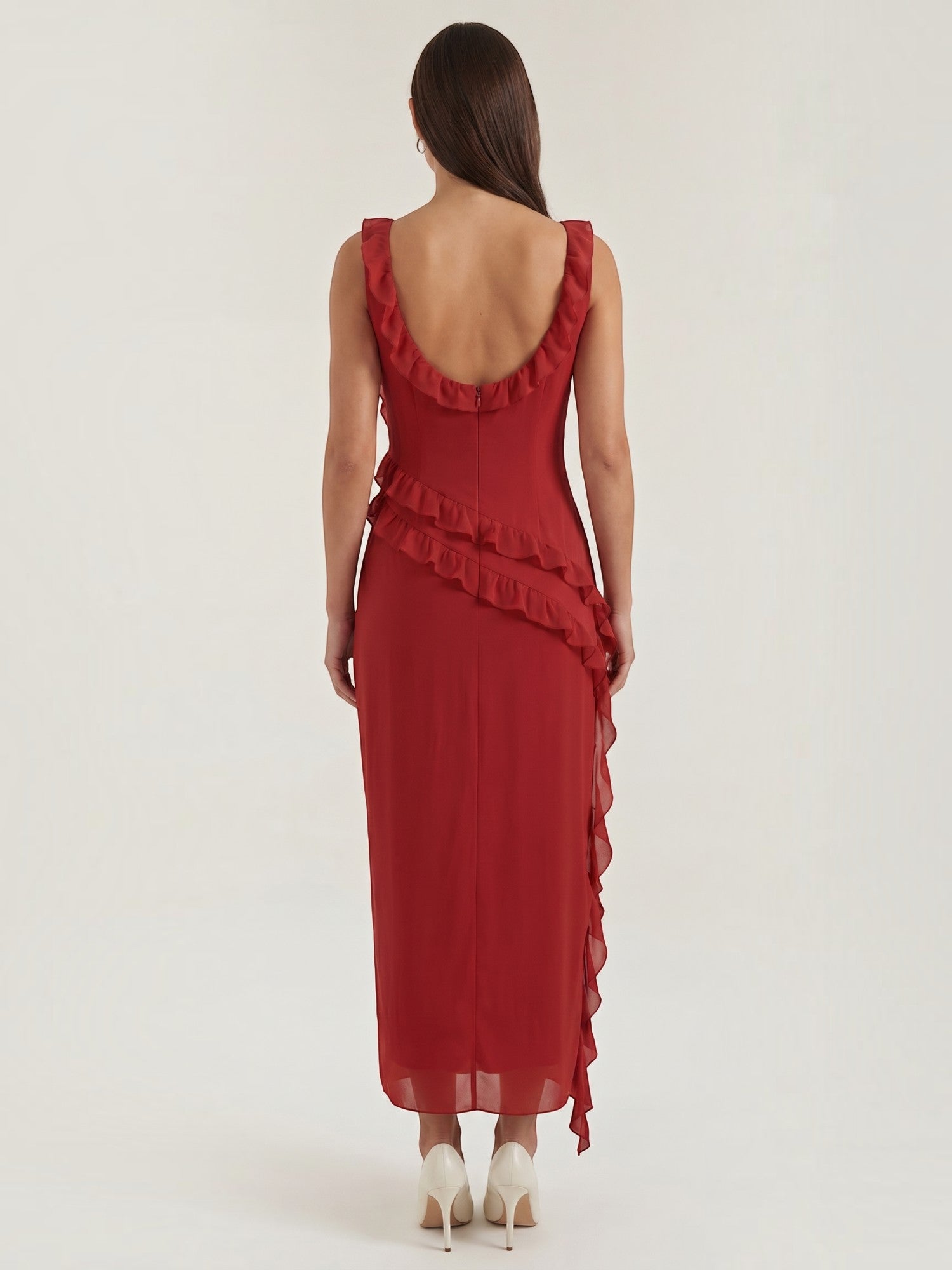 Robe femme soirée décolleté cœur fente latérale – Image 17