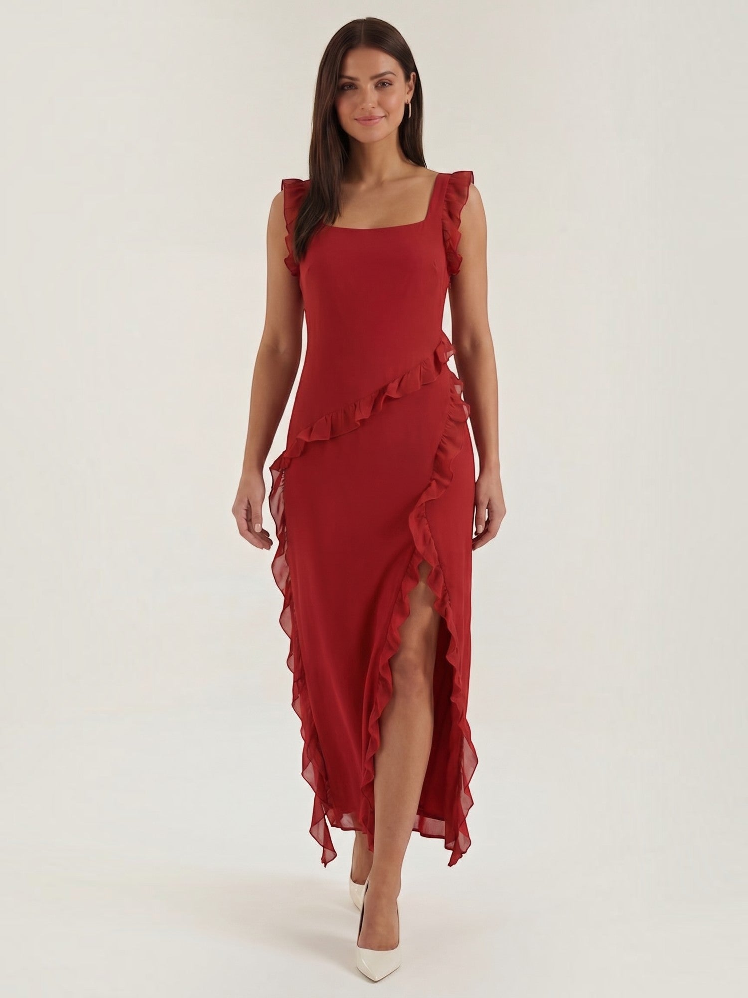 Robe femme soirée décolleté cœur fente latérale – Image 3