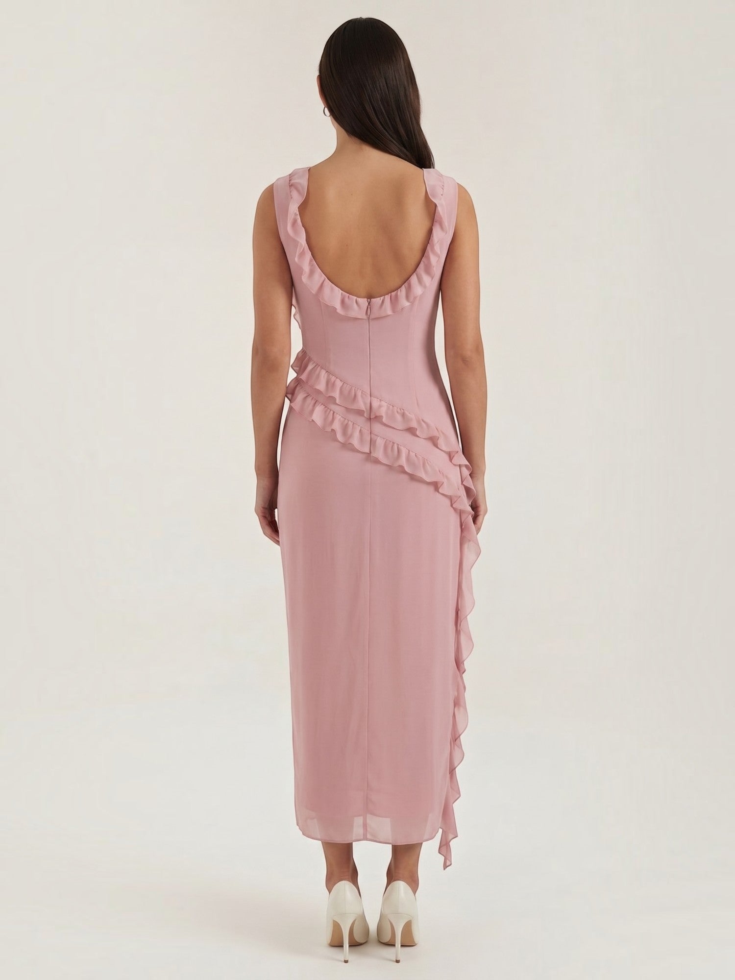 Robe femme soirée décolleté cœur fente latérale – Image 25