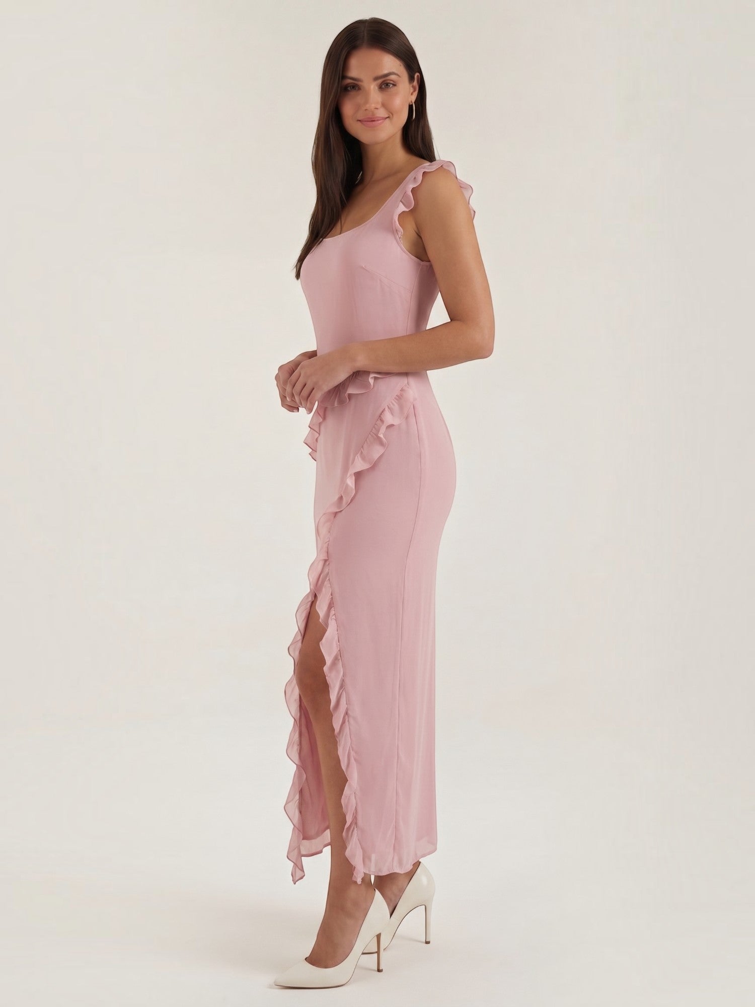 Robe femme soirée décolleté cœur fente latérale – Image 23