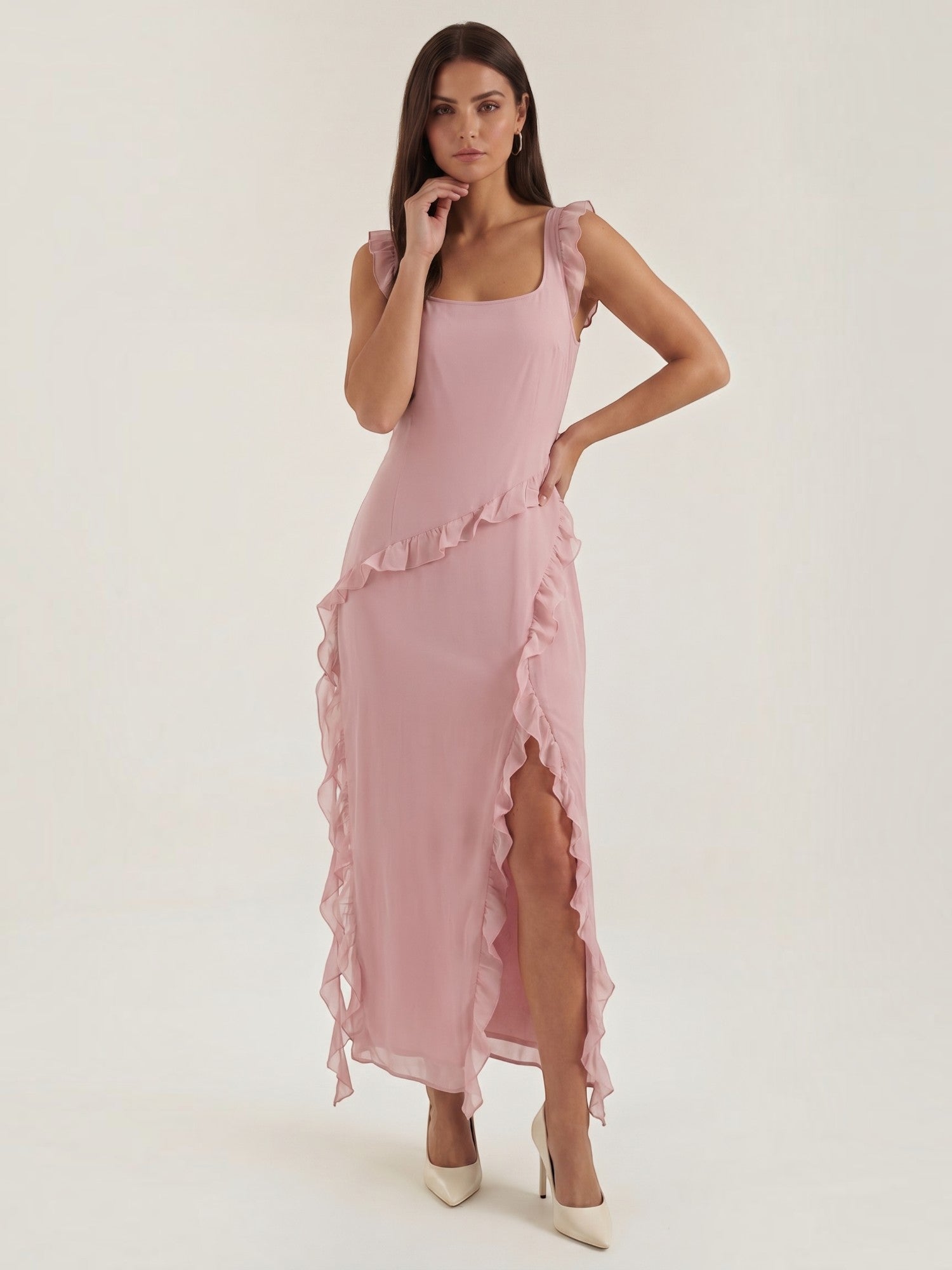 Robe femme soirée décolleté cœur fente latérale – Image 5
