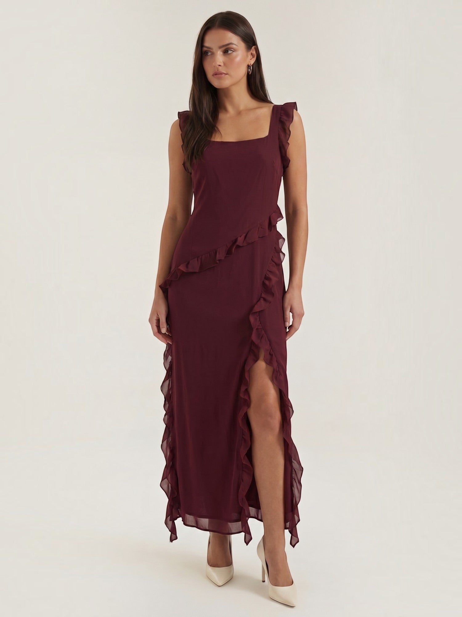 Robe femme soirée décolleté cœur fente latérale – Image 4