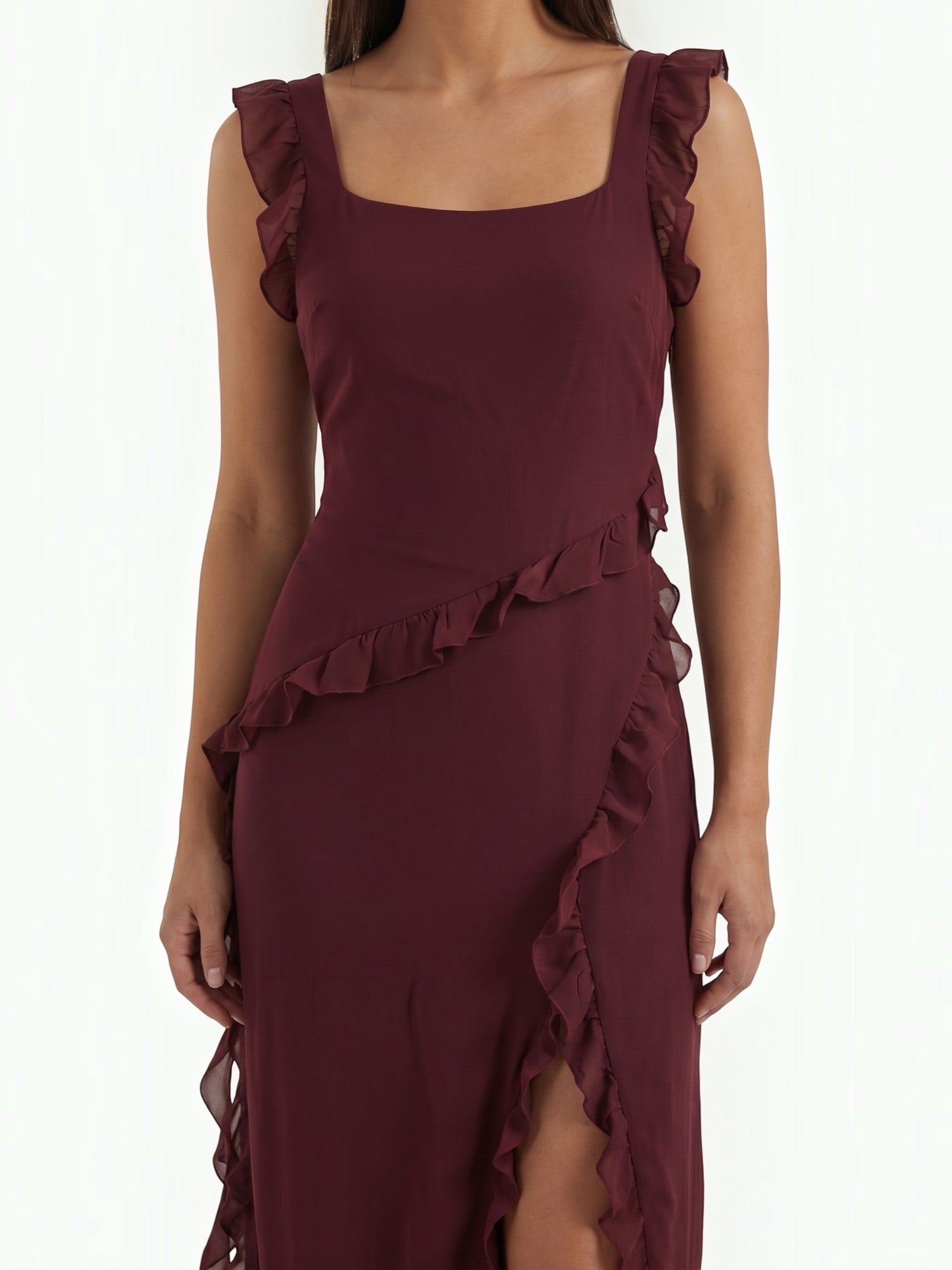 Robe femme soirée décolleté cœur fente latérale – Image 20