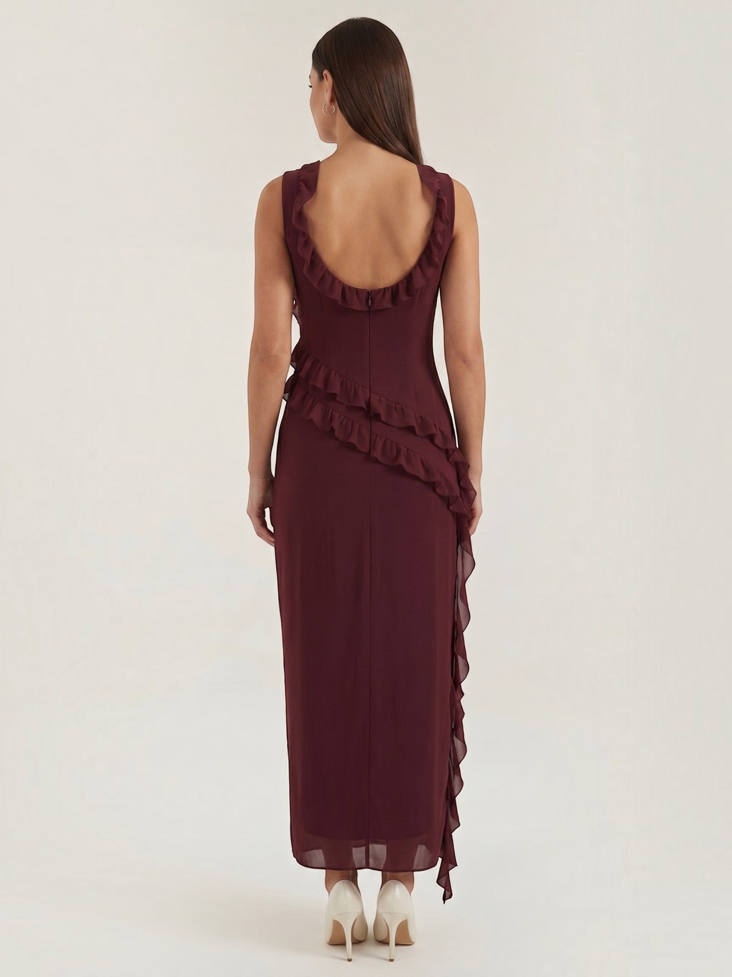 Robe femme soirée décolleté cœur fente latérale – Image 21