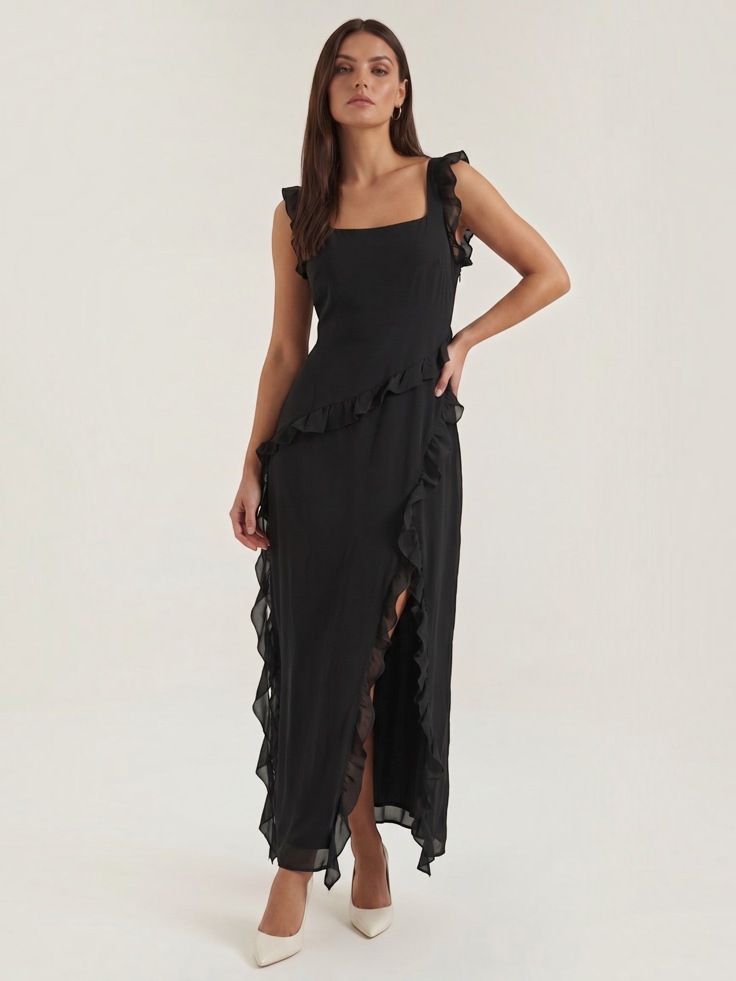 Robe femme soirée décolleté cœur fente latérale – Image 6