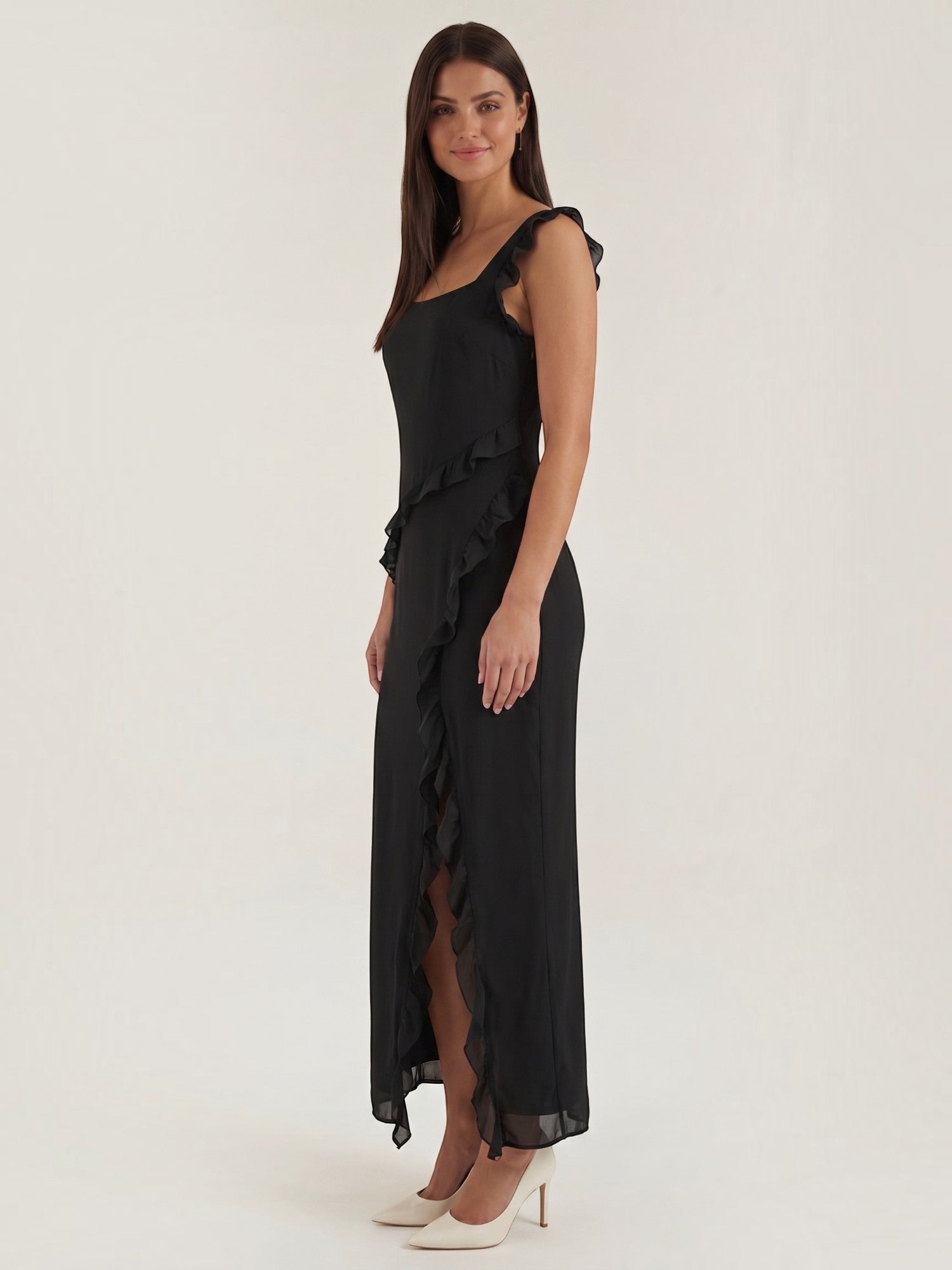 Robe femme soirée décolleté cœur fente latérale – Image 27