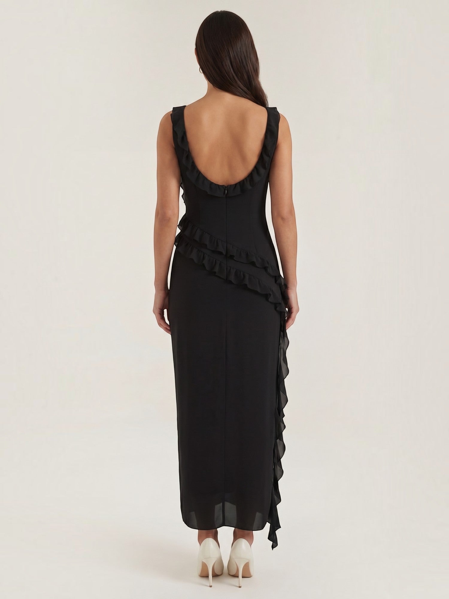 Robe femme soirée décolleté cœur fente latérale – Image 29