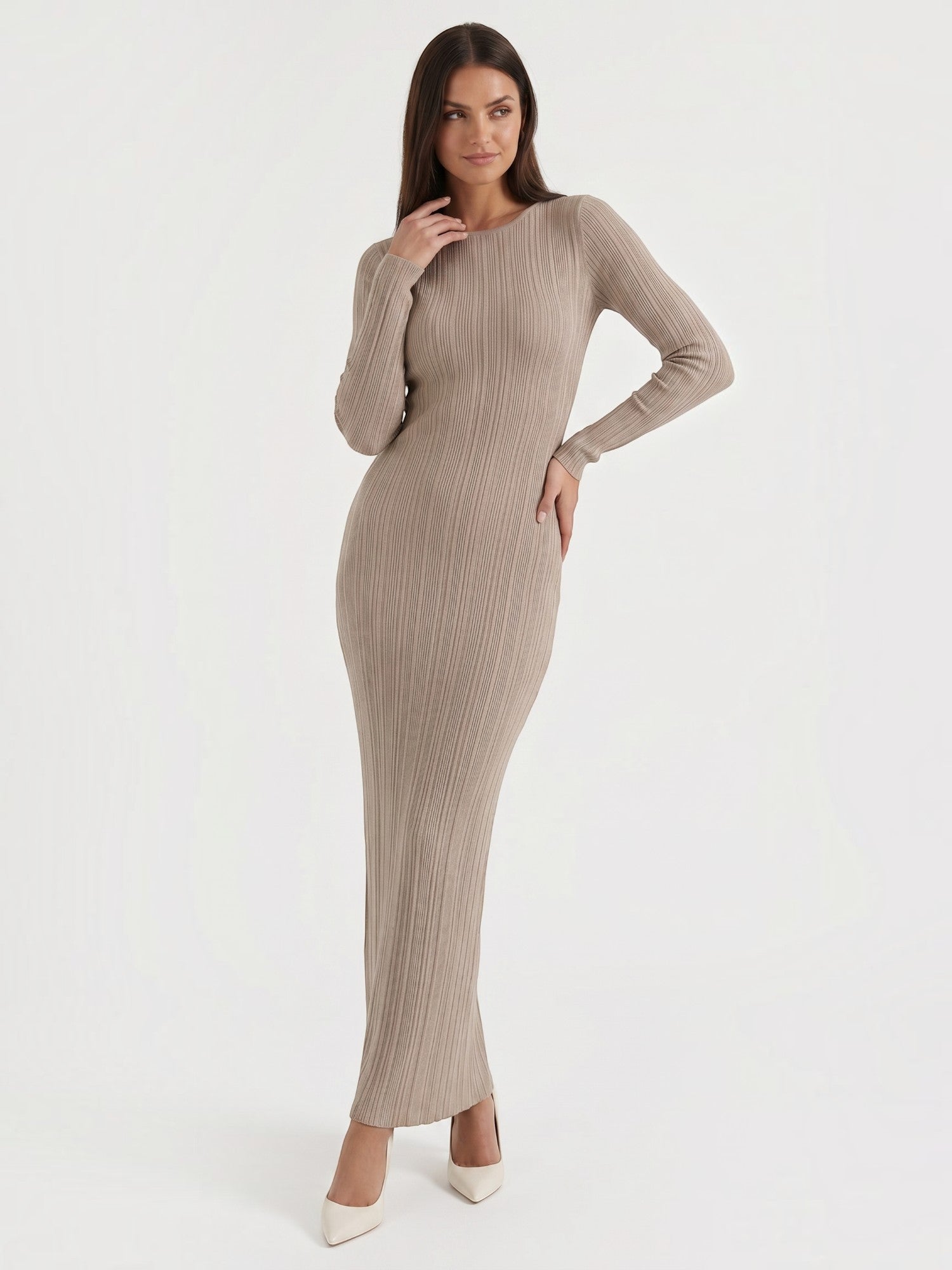 Robe femme rayures verticales structure ajourée