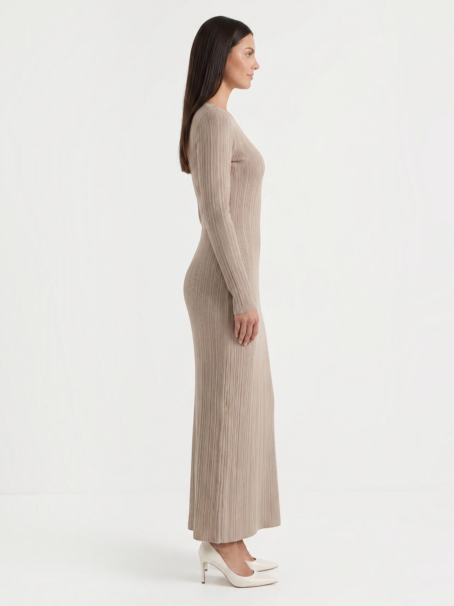 Robe femme rayures verticales structure ajourée – Image 9