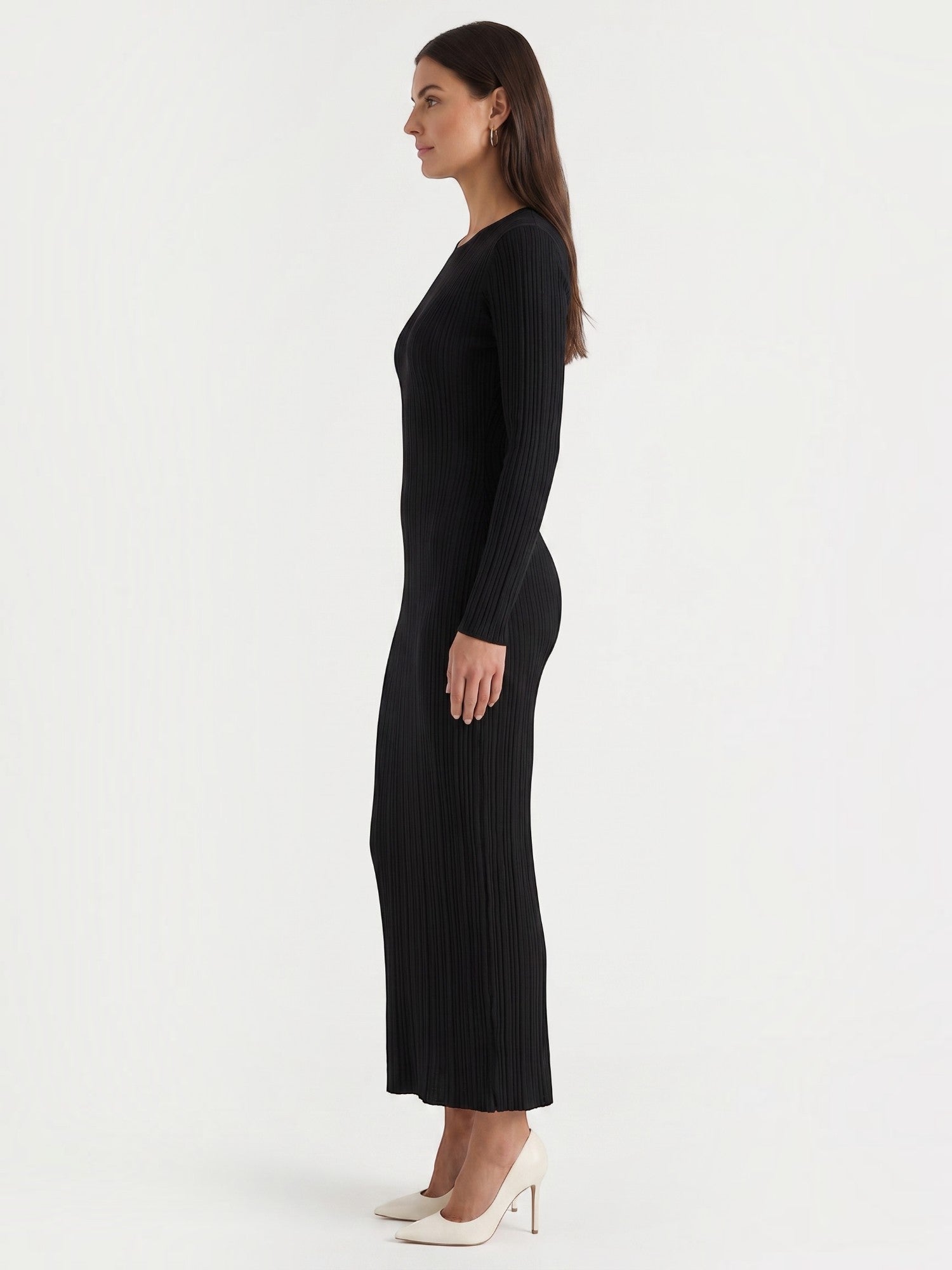 Robe femme rayures verticales structure ajourée – Image 13