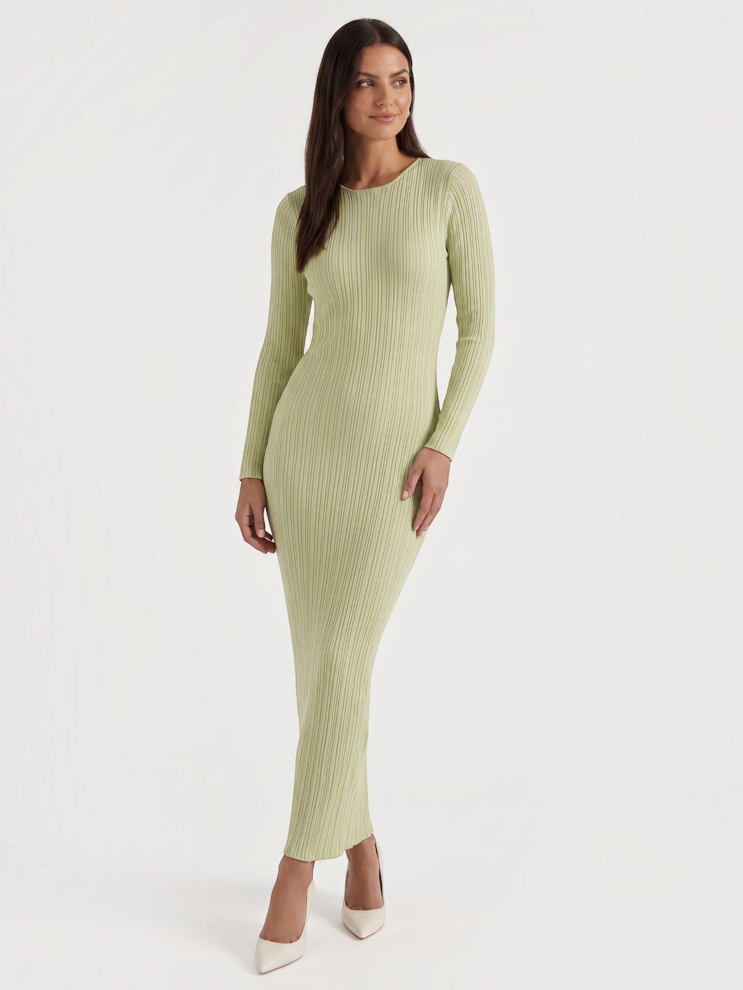 Robe femme rayures verticales structure ajourée – Image 3