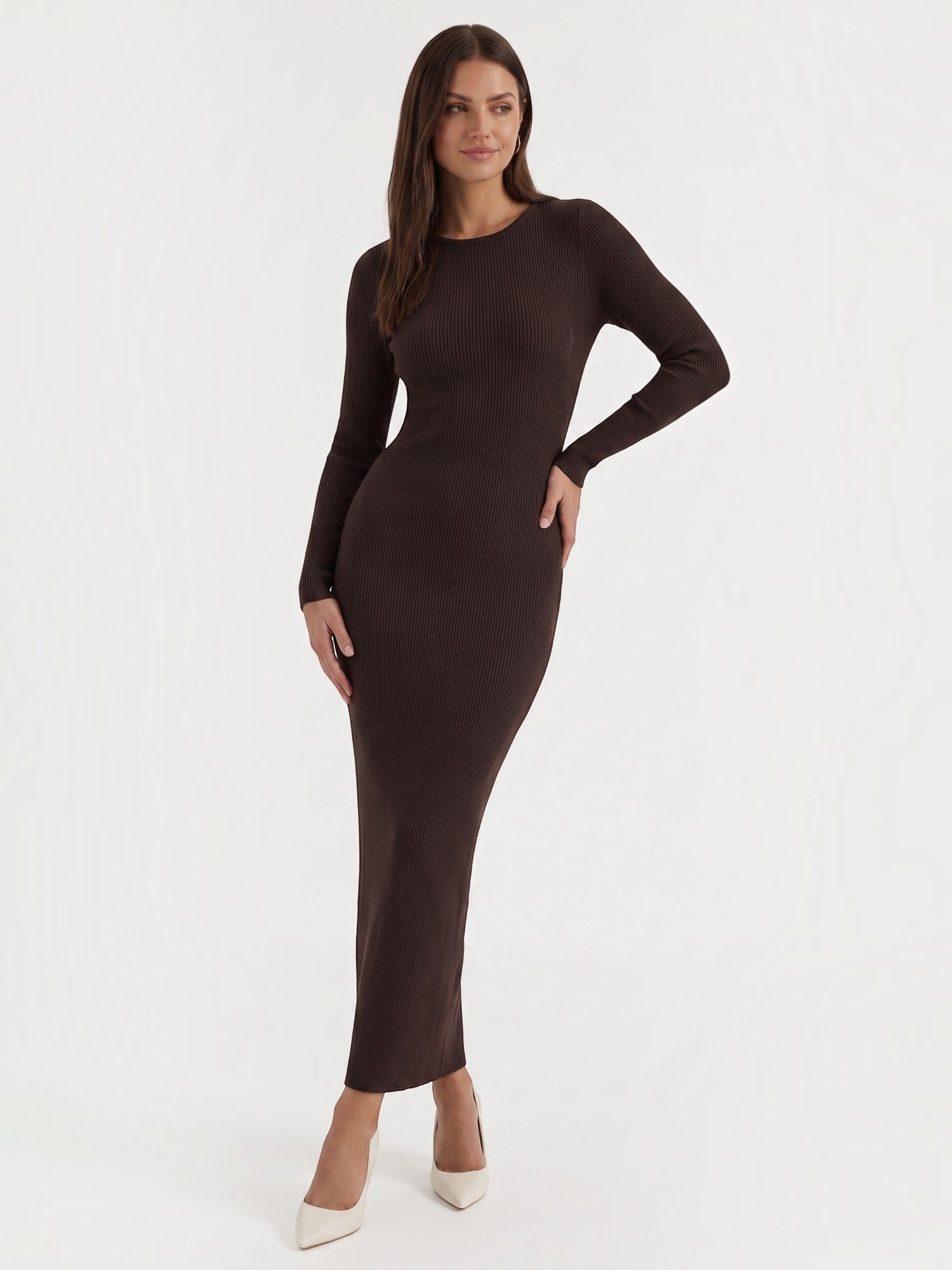 Robe femme rayures verticales structure ajourée – Image 5
