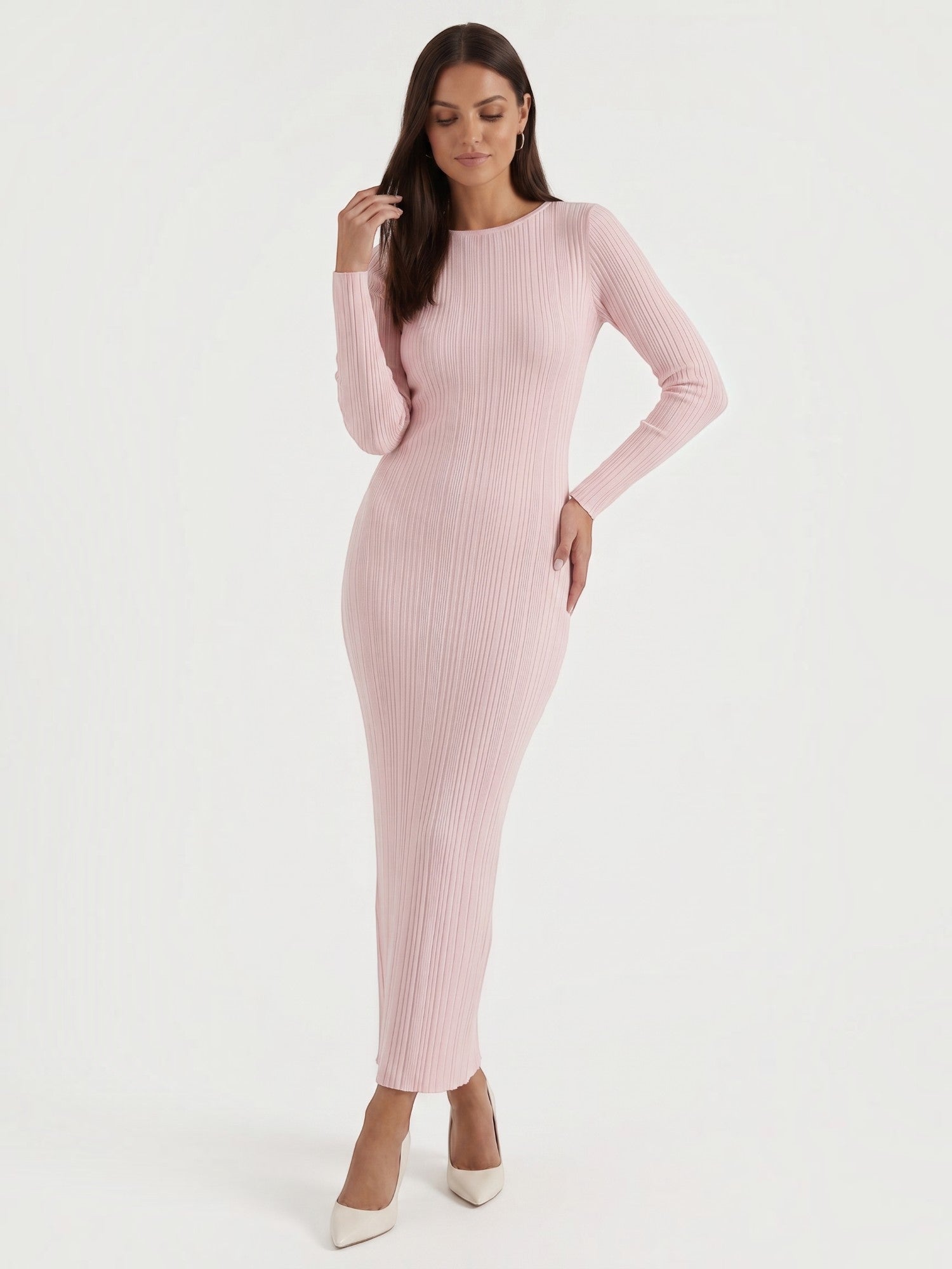 Robe femme rayures verticales structure ajourée – Image 6