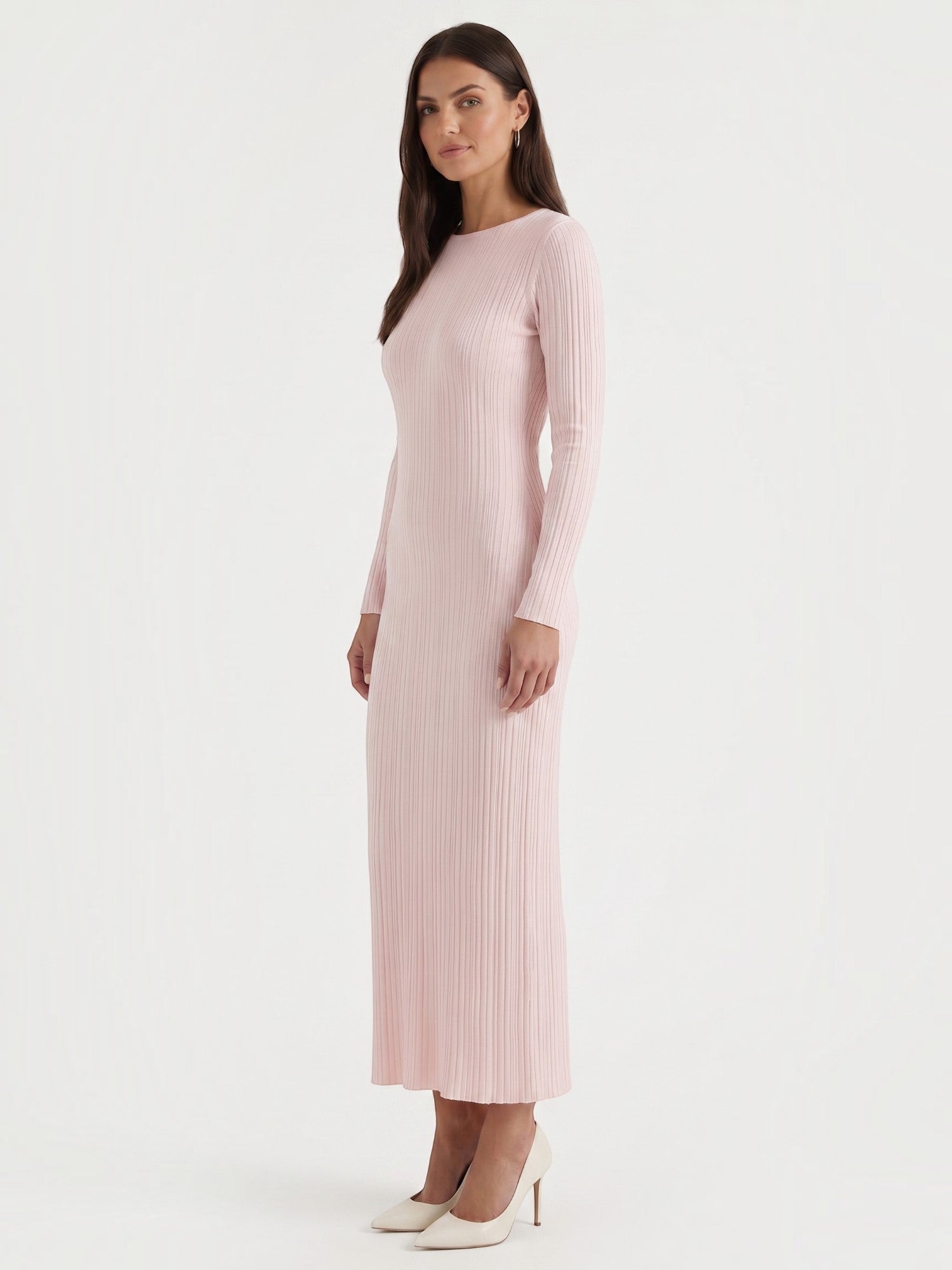 Robe femme rayures verticales structure ajourée – Image 29