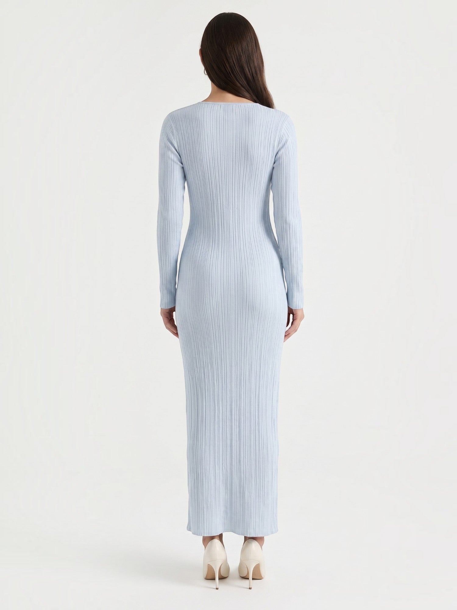 Robe femme rayures verticales structure ajourée – Image 35