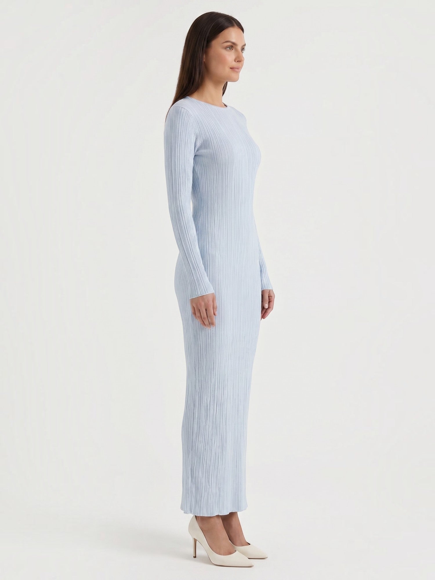 Robe femme rayures verticales structure ajourée – Image 33