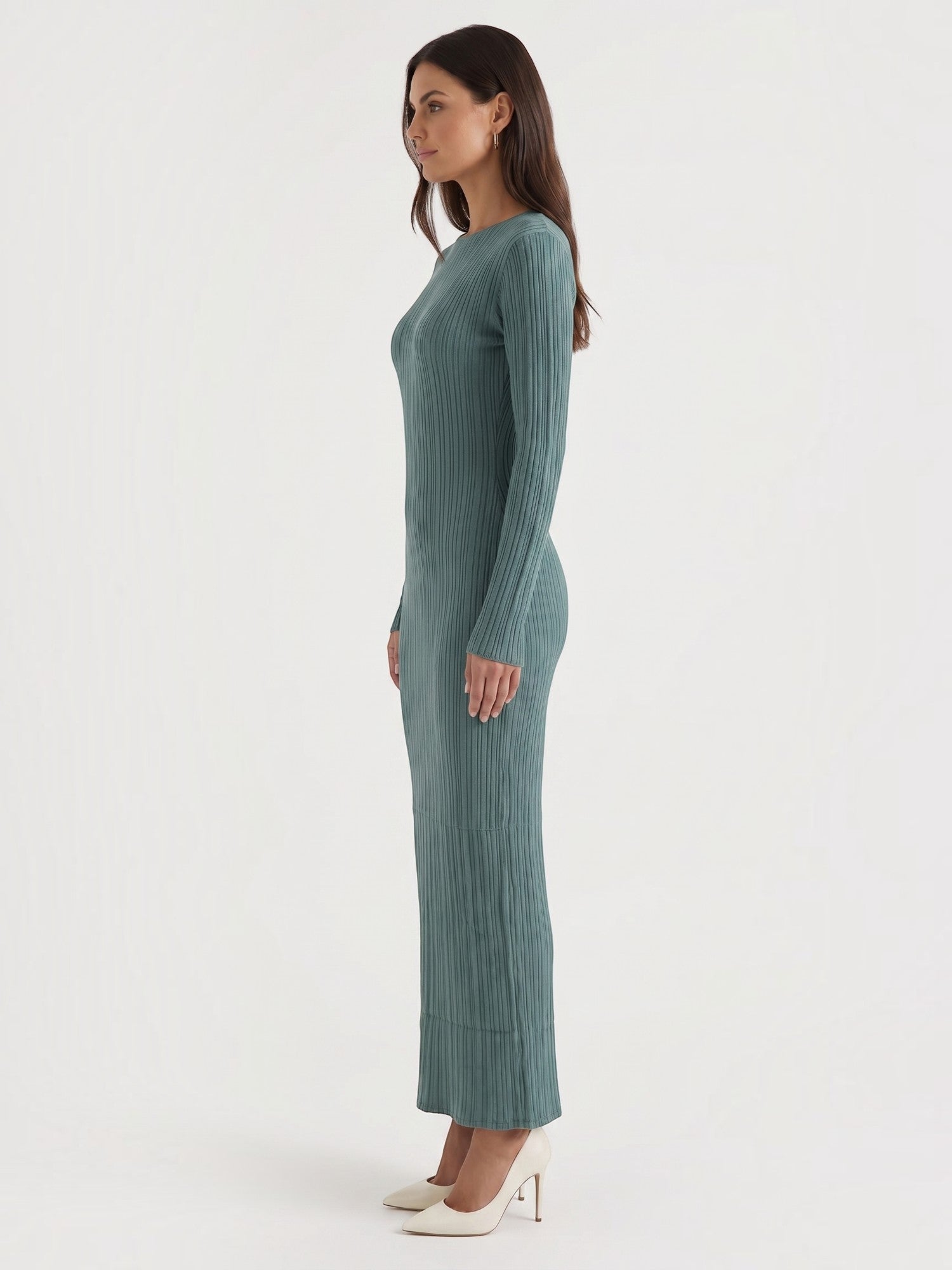 Robe femme rayures verticales structure ajourée – Image 37