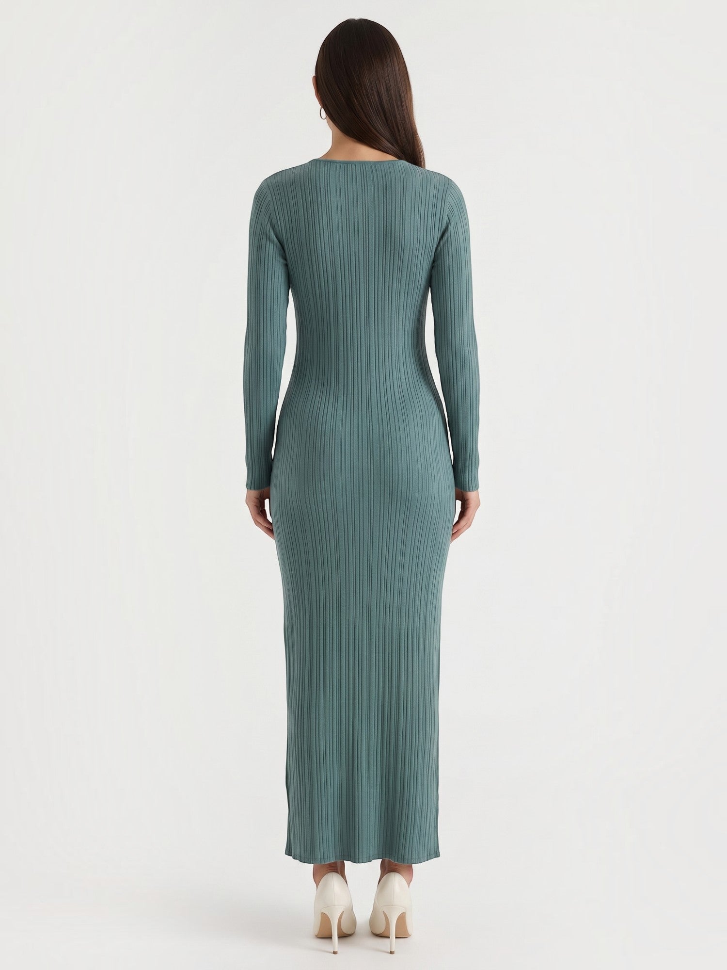 Robe femme rayures verticales structure ajourée – Image 38