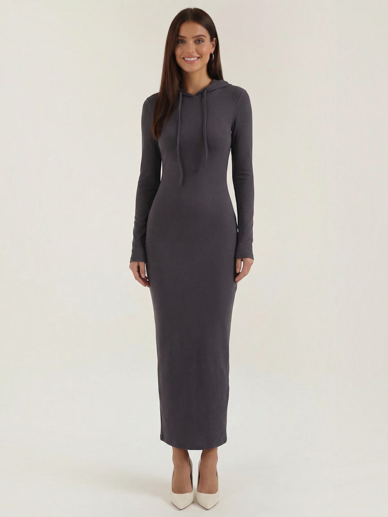 Robe femme ajustée côtelée 100% polyester – Image 3