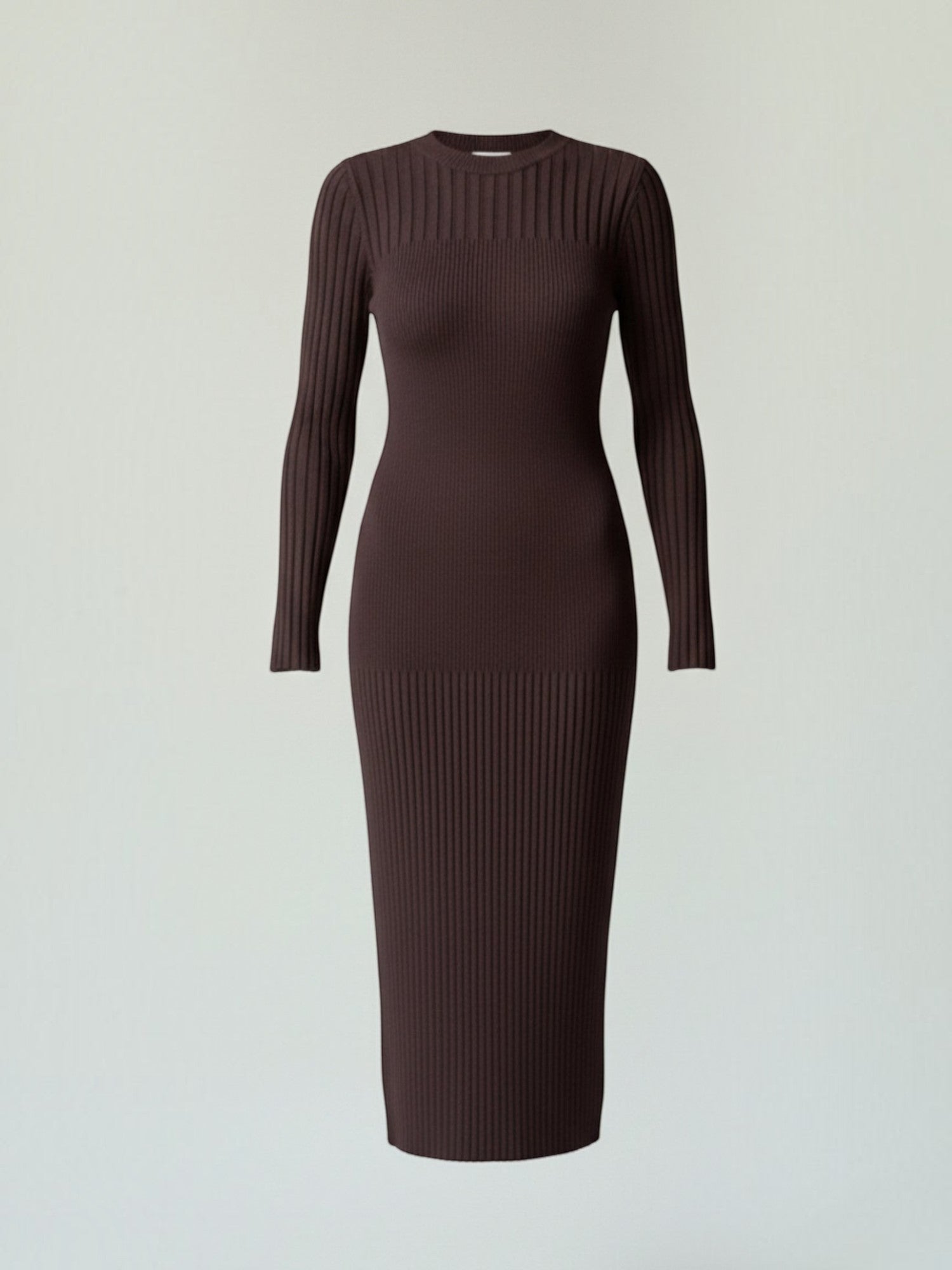 Robe femme midi côtelée ajustée automne hiver – Image 21