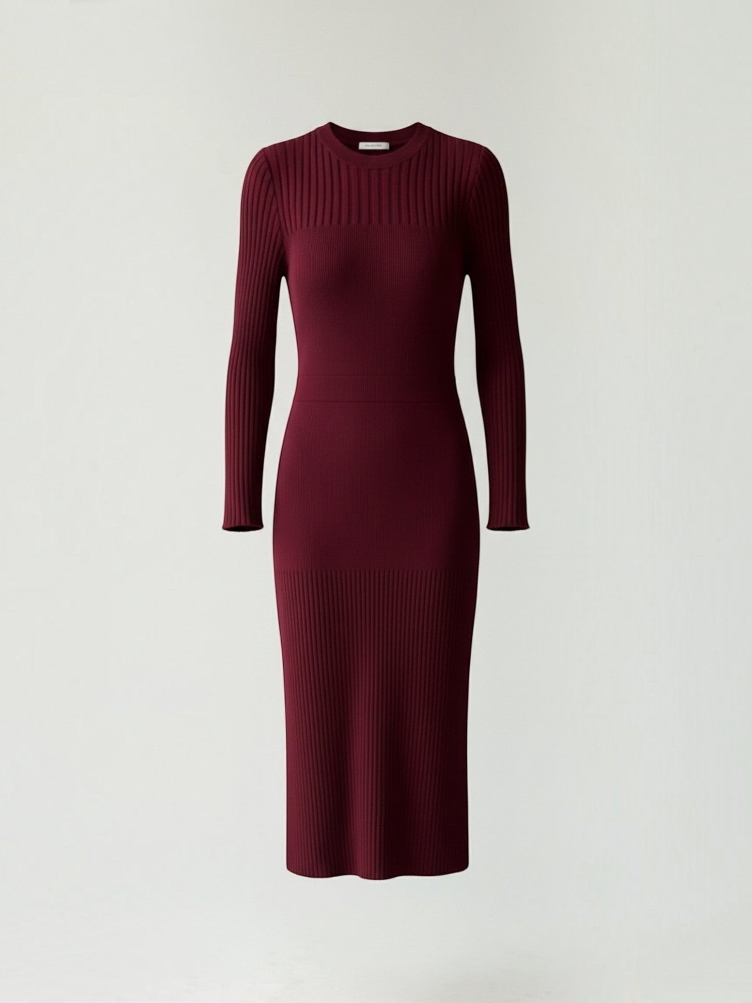 Robe femme midi côtelée ajustée automne hiver – Image 9
