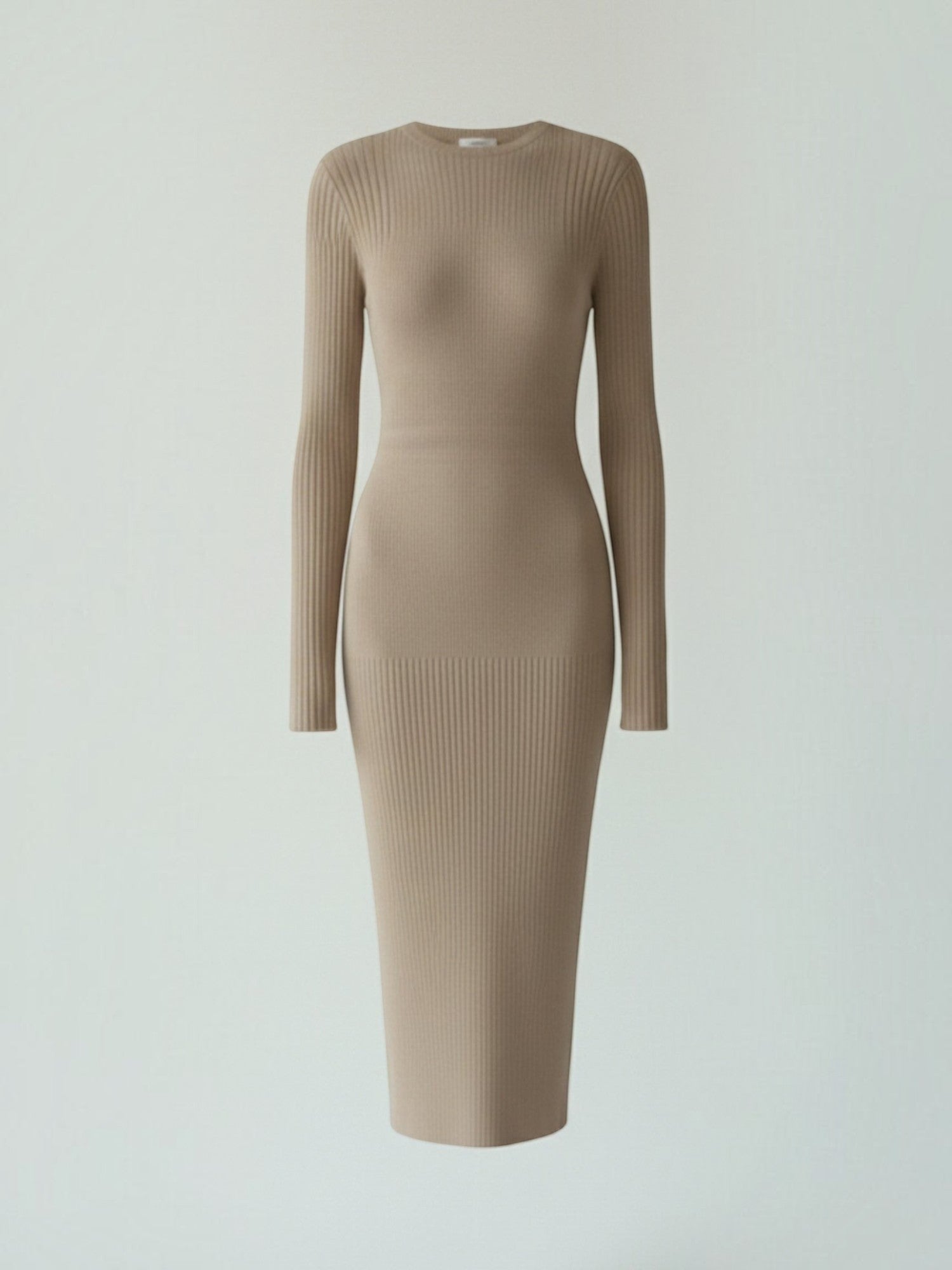 Robe femme midi côtelée ajustée automne hiver – Image 17
