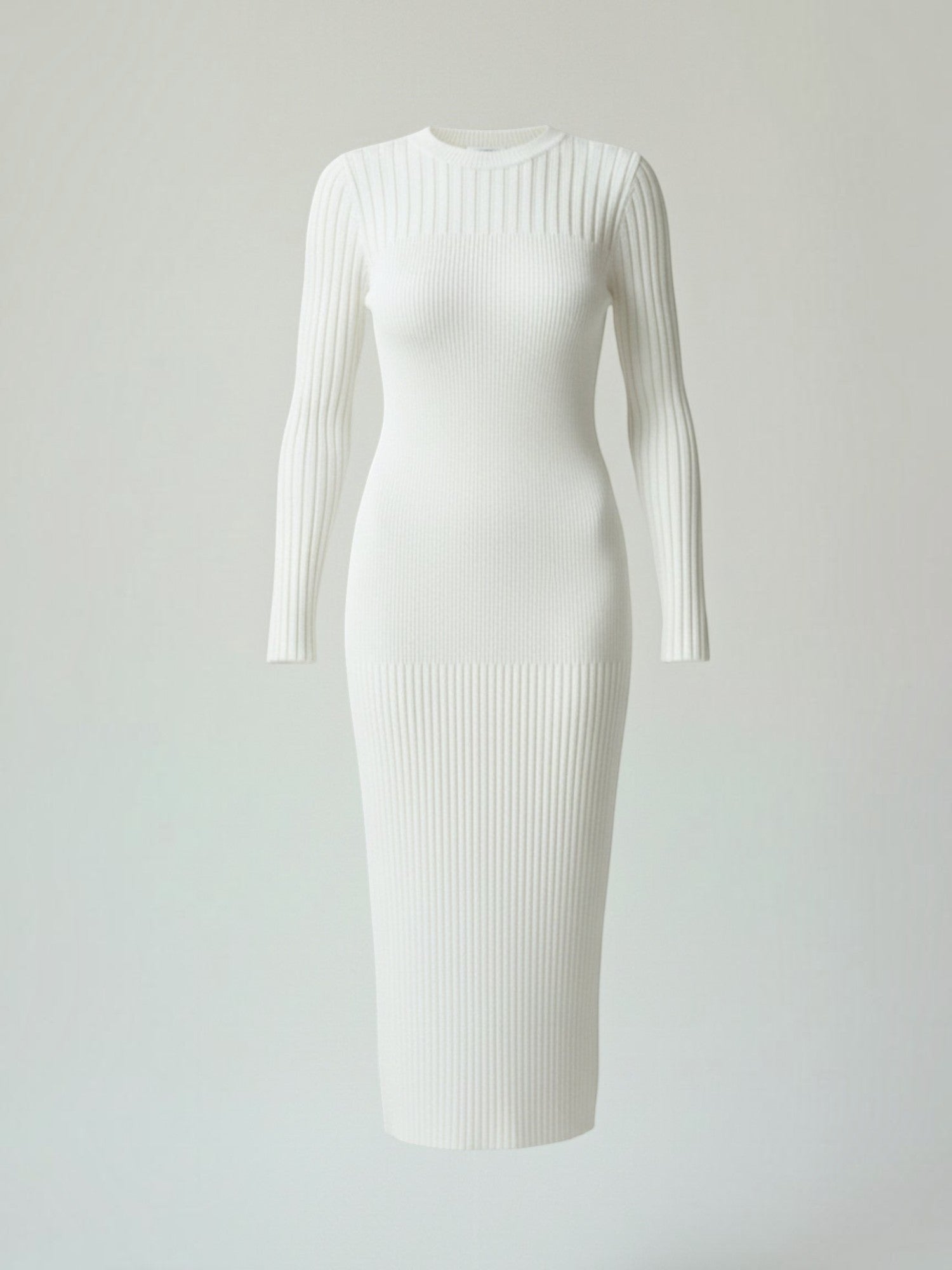 Robe femme midi côtelée ajustée automne hiver – Image 13
