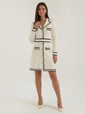 Robe femme midi boutonnée col revers élégante