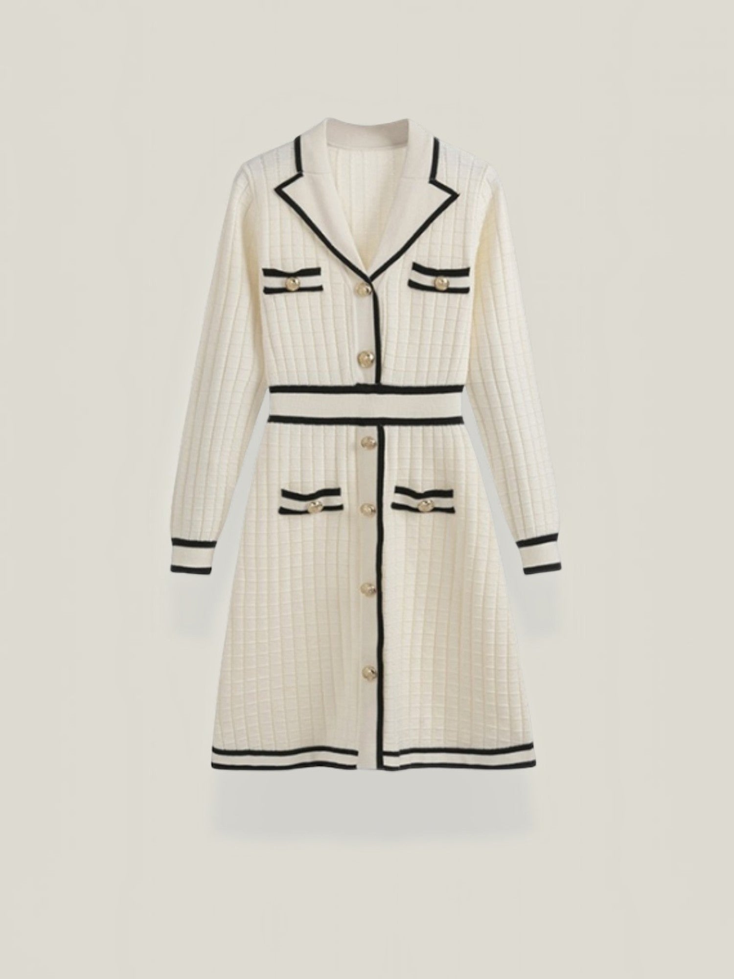 Robe femme midi boutonnée col revers élégante – Image 6