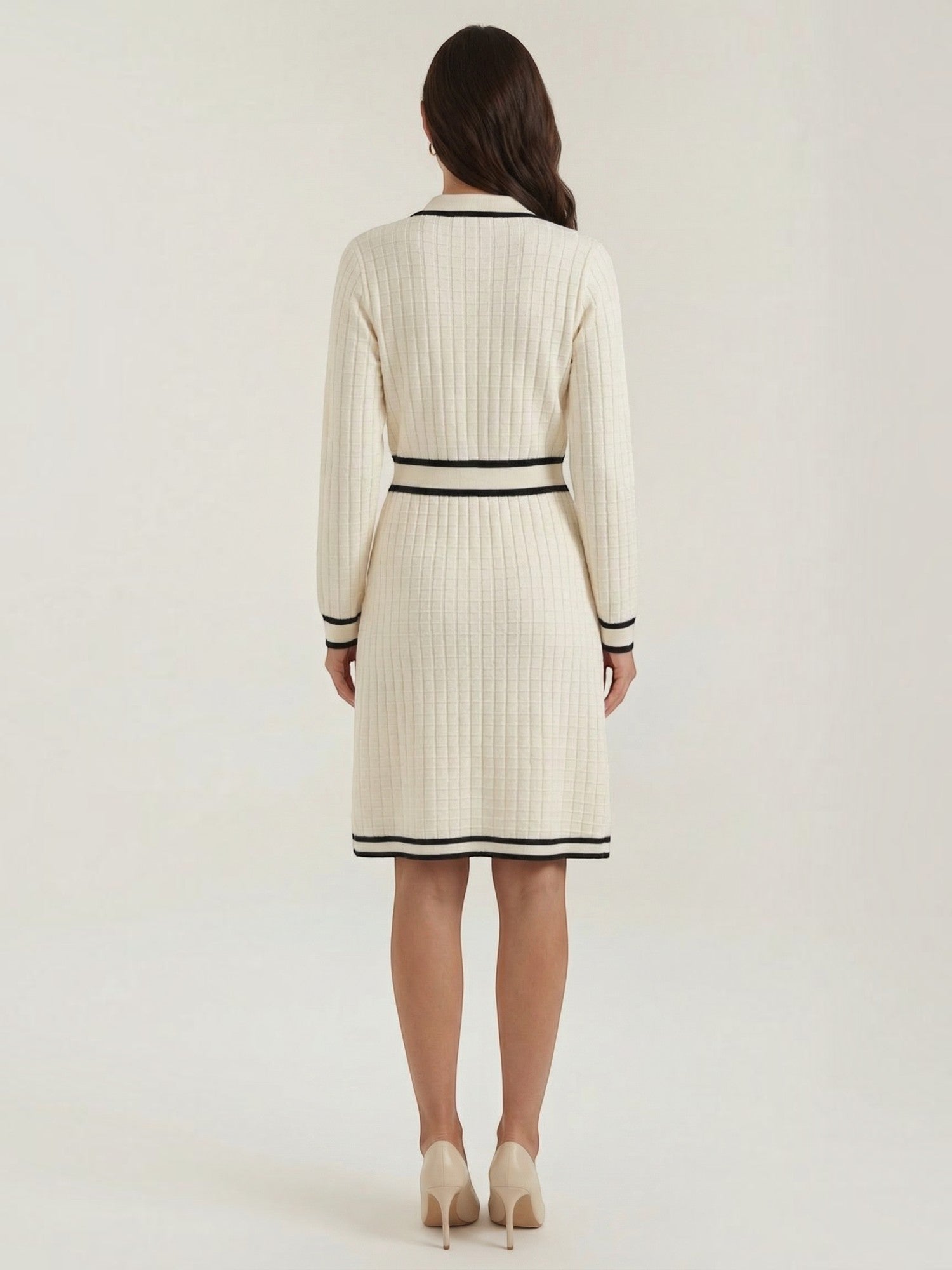 Robe femme midi boutonnée col revers élégante – Image 5