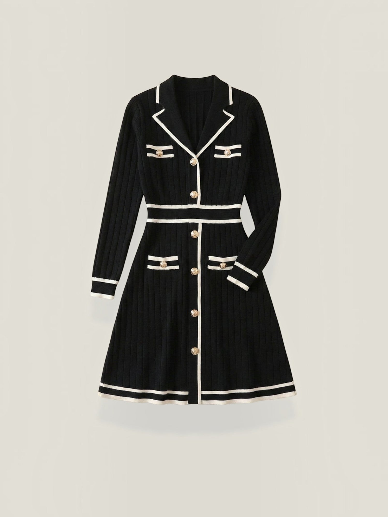 Robe femme midi boutonnée col revers élégante – Image 10